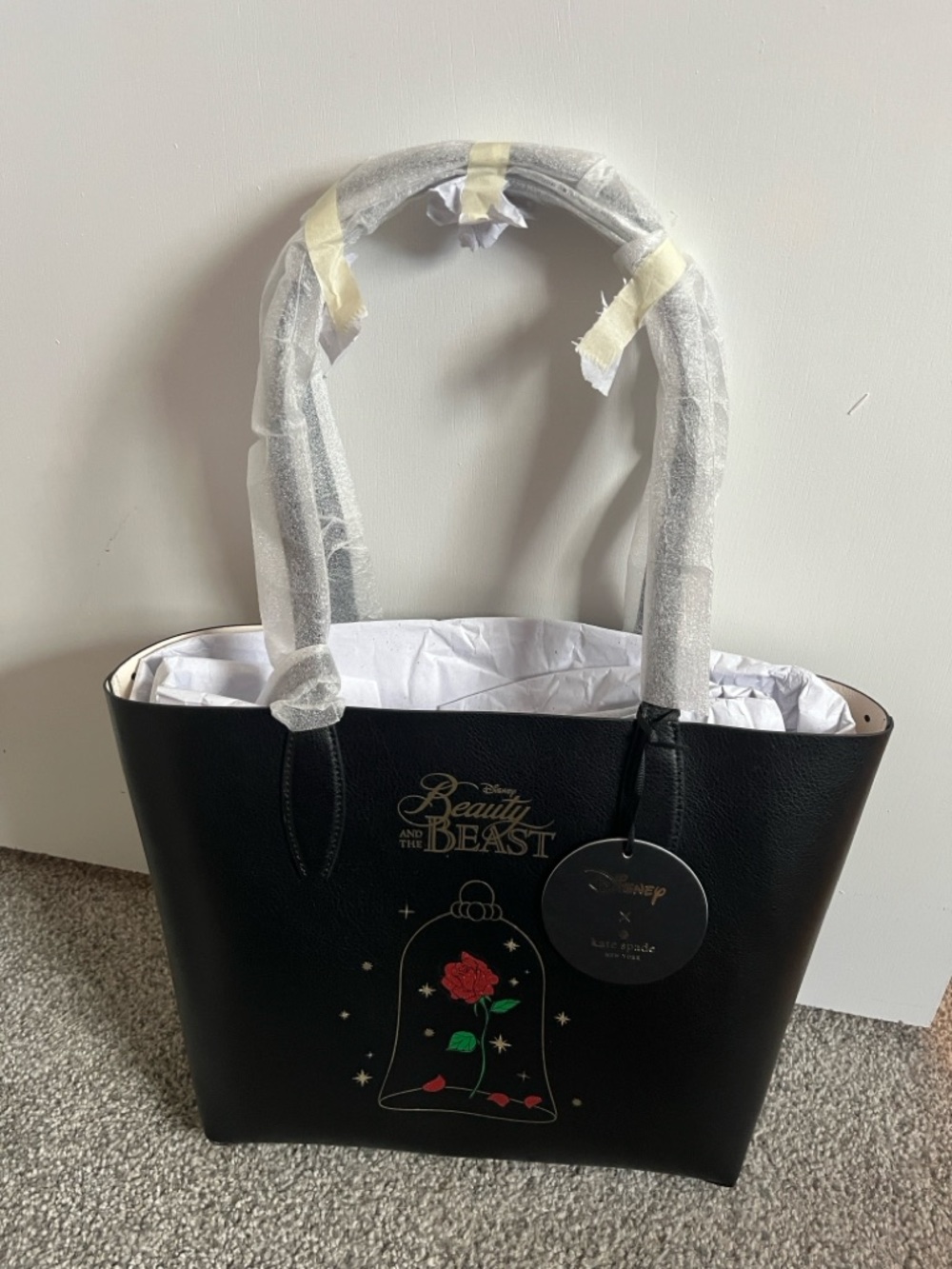 Kate Spade X Disney Beauty and The Beast Small Leather Reversible Tote Handbag